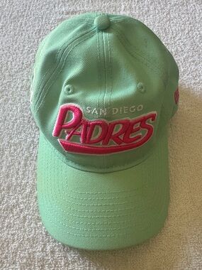 MLB New Era San Diego Padres Mint Green Baseball Cap Hat with Pink Logo